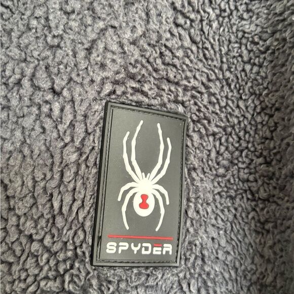 Spyder Charcoal/Black Sherpa Full Zip Fleece Jacket - Picture 4 of 5